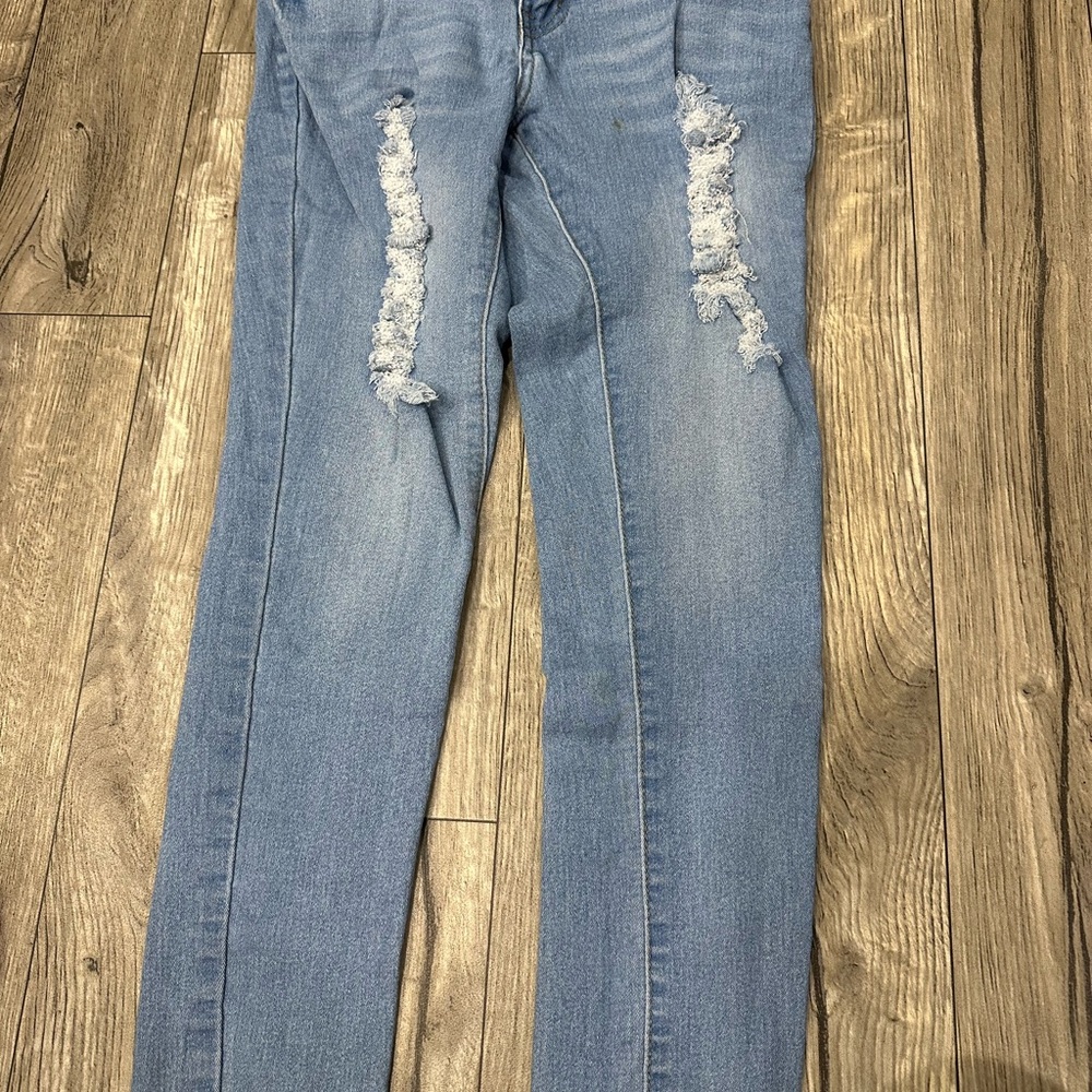 Women's Blue Distressed Jeans